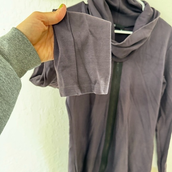 gr. dano purple Rayon Blend Bias Cut Asymmetric Hem Full Zip Jacket L - Picture 4 of 10